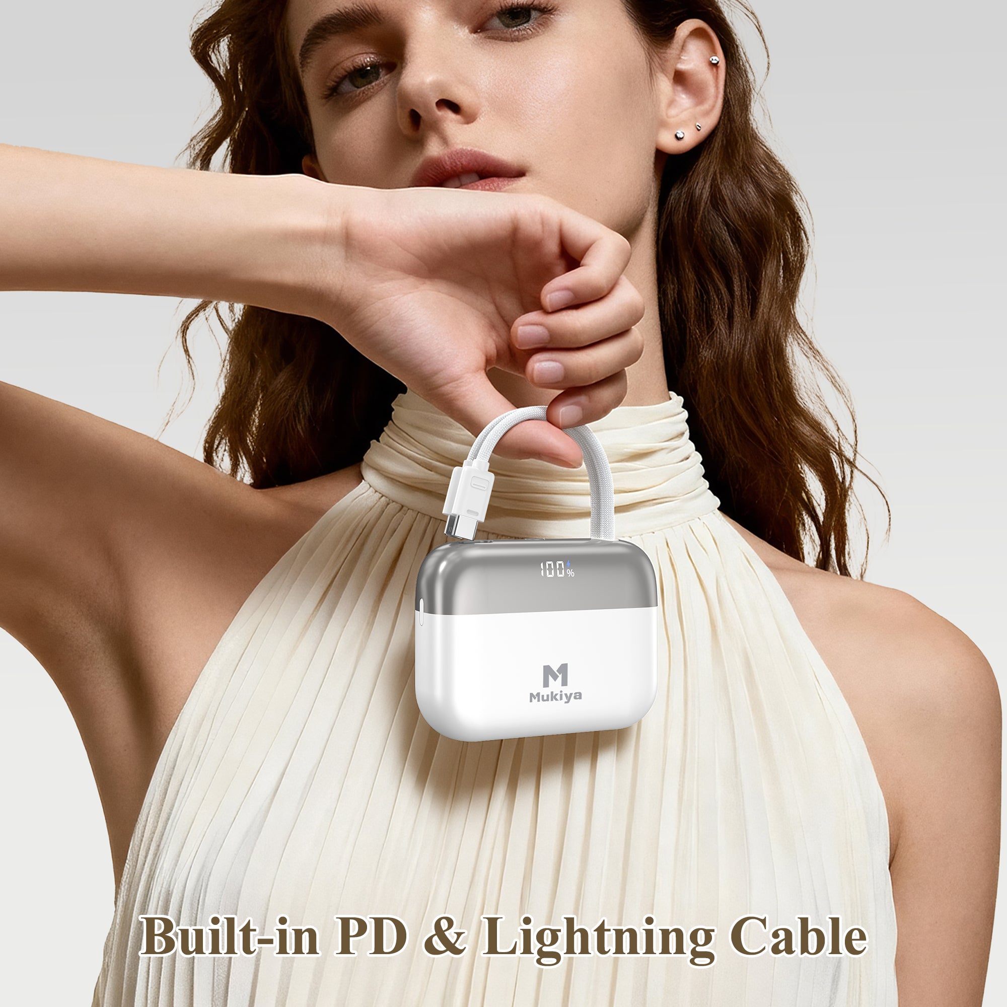 Compact Dual-Cable Power Bank