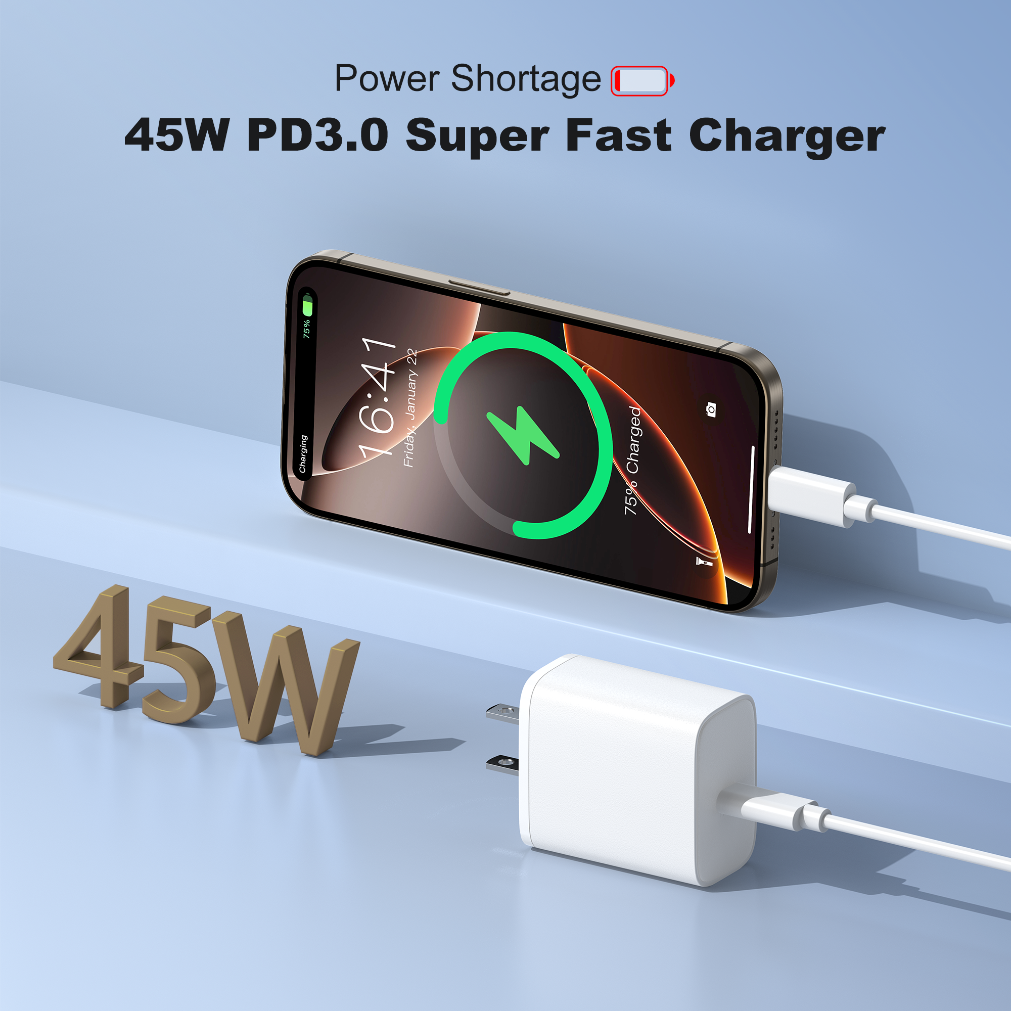 Apple-Style White Fast Charger Delivering 70% More Speed to iPhone and iPad Pro Models