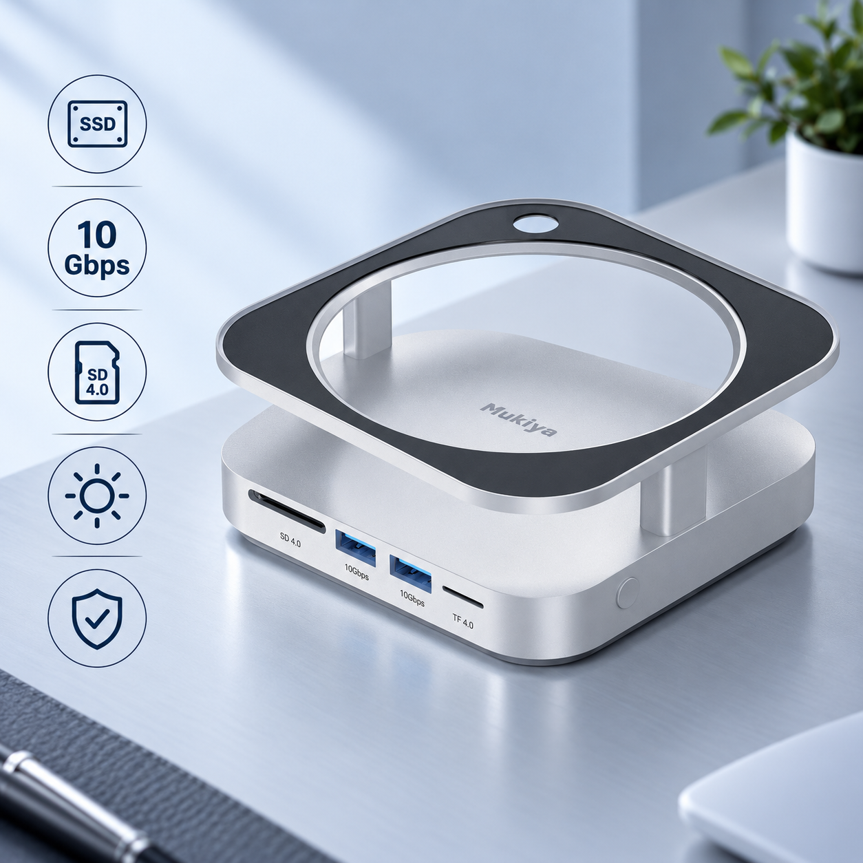 Meet the Mukiya Mac mini M4 Hub Stand: Storage, Ports, and Light in One Base