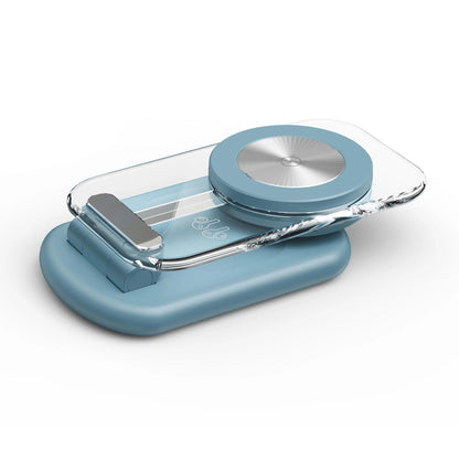 Mukiya Transparent Lake Blue 3-in-1 Magnetic Charger - Vibrant and Sleek Power Station for iPhone