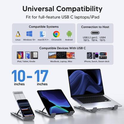 Space-Saving Vertical Storage Mode for MacBook and Laptops using Mukiya Dock Stand