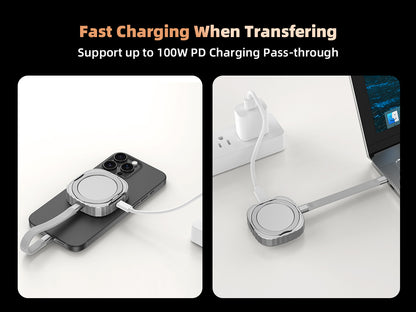 Mukiya MagSafe SSD Enclosure Supporting PD Fast Charging for Uninterrupted 4K Video Recording on iPhone 16 Pro Max