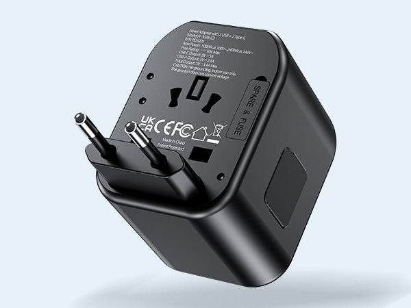 All-in-One International Travel Plug Adapter for 200+ Countries including US, UK, EU, and AU